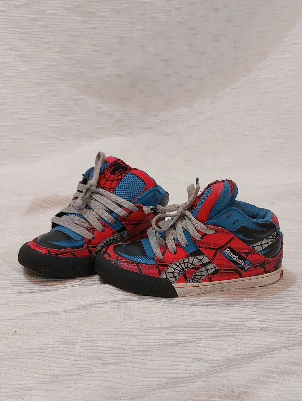 Reebok/Marvel Kids Red and Blue Spiderman-Themed Sneakers Size 12